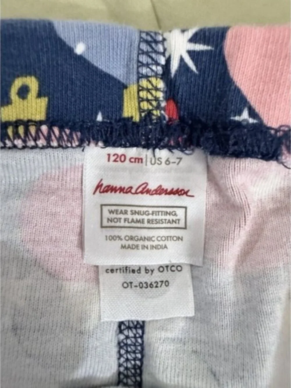 Hanna Andersson Kid Christmas Pajama Pants Size 6/7 Shine Bright